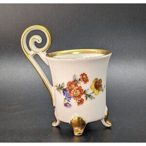 Vintage Edelstein Bavaria Demitasse Tea Cup with Floral Decoration High Handle